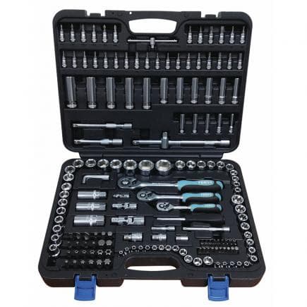 FERVI S179 - Jeu de clés à douilles 1/4'', 3/8'' et 1/2'' (179 pcs.)