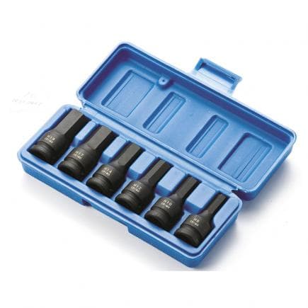 FERVI SI413M006 - Jeu de douilles hexagonales à choc (6 pcs.)
