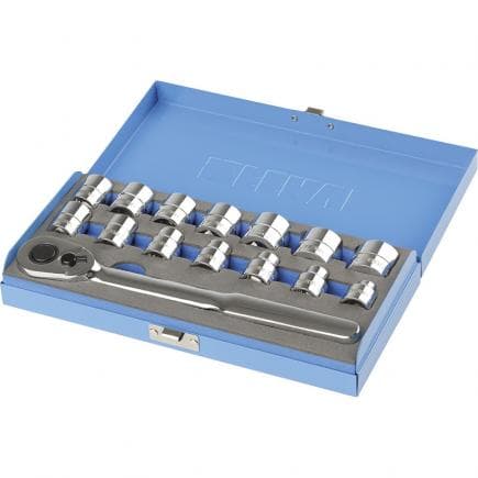 FERVI SN4E3C015 - Jeu de douilles à profil bas (15 pcs.)