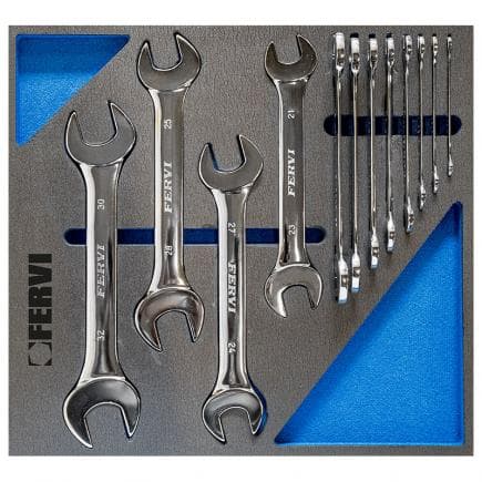 FERVI TM01/006 - Jeu de clés fixes en chrome thermoformé doux (12 pcs.)