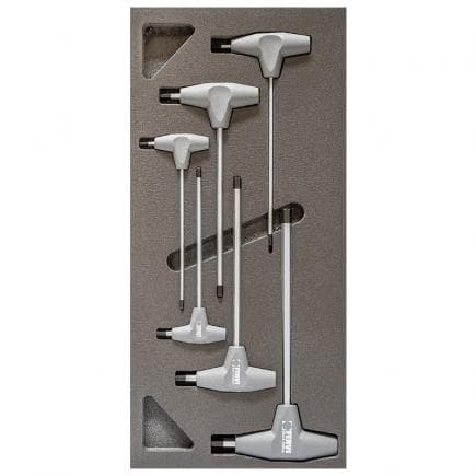 FERVI TM01/013 - Set of hexagonal head screwdrivers with T-handle in foam tray (6 pcs.)