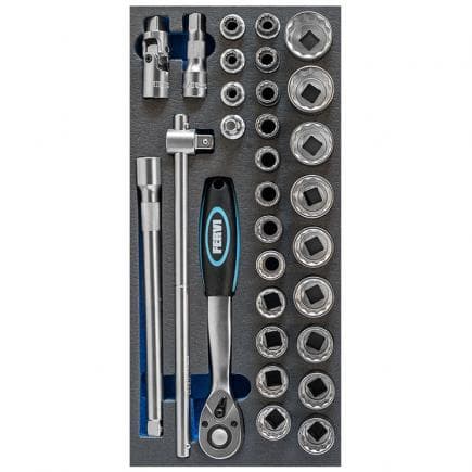 FERVI TM01/023 - Jeu de douilles polygonales thermoformées (30 pièces)