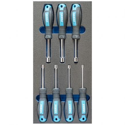 FERVI TM01/028 - Jeu de clés à douilles avec poignée thermoformée souple (7 pcs.)