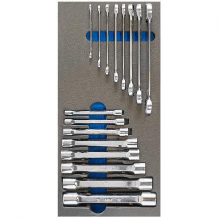 FERVI TM01/035 - Jeu de douilles et clés à douille thermoformées souples (16 pcs.)