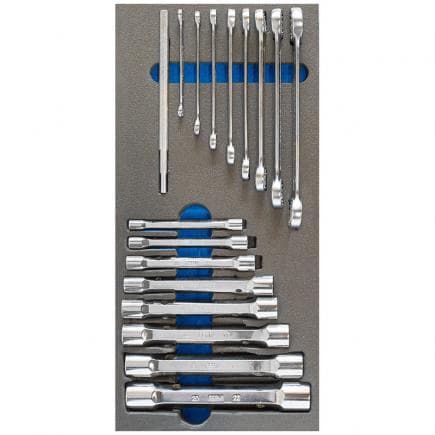 FERVI TM01/036 - Jeu de douilles et clés à douille thermoformées souples (17 pcs.)