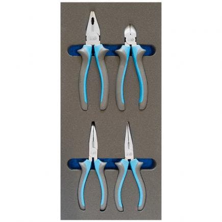 FERVI TM01/042 - Jeu de pinces mixtes 160 mm en plastique souple thermoformé (4 pcs.)