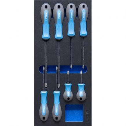 FERVI TM01/045 - Jeu de tournevis cruciformes diamantés souples thermoformés (8 pcs.)