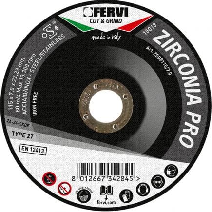 FERVI ZSD8115/7.0 - Disque abrasif professionnel en zirconium