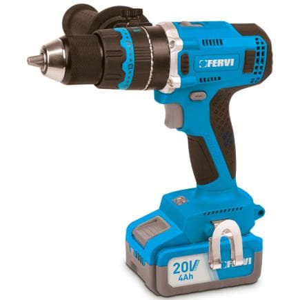 FERVI FB20ID3AB-12B - Perceuse - visseuse à percussion 2Ah 20V (avec batterie et chargeur)