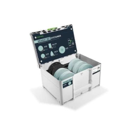 FESTOOL 578718 - D150 GR NET SYS - Systainer³ avec abrasifs Granat Net pour RO 150, ES 150, ETS 150, ETSC 2 150, ETS EC 150, LEX 150, WTS 150