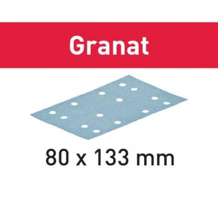 FESTOOL 497119 - Feuille abrasive STF 80x133 Granat (multipack)