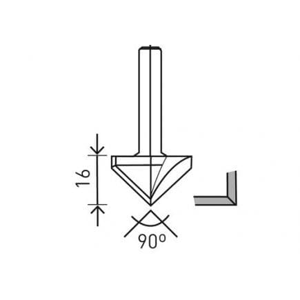 FESTOOL 491001 - Fraise pour plaque de plâtre HW S8 D32/90°