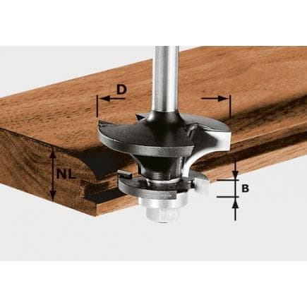 FESTOOL 491129 - Fraise à contre-profil HW queue 8 mm HW S8 D43/21 A/KL