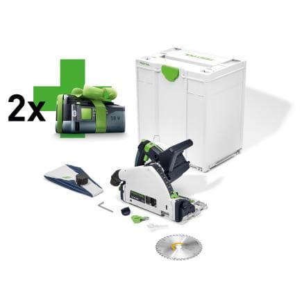 FESTOOL 577025--SPENTO - Scie plongeante sans fil TSC 55 KEB-Basic avec 2 batterie gratuites