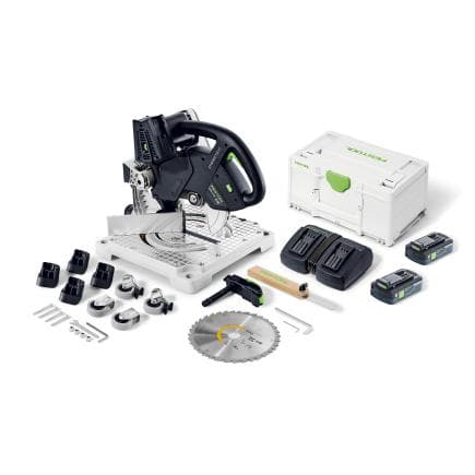 FESTOOL 577464 - SYMC 70 4,0 EBI-Plus SYMMETRIC - Scie à onglets sans fil 18V (avec 2 batteries et chargeur)