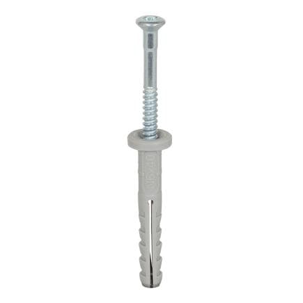 FISCHER 513702 - N 8 x 80/40 F - Ancre en nylon avec bord plat et vis à clous pré-montée