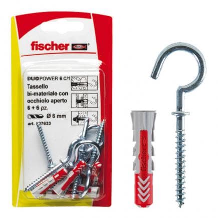 FISCHER 537632 - Cheville DUOPOWER K sous blister avec œillet fermé