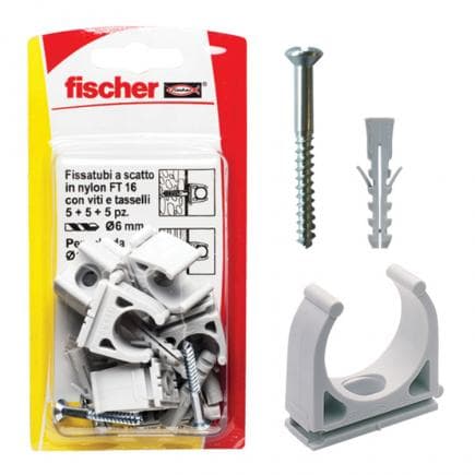 FISCHER 504606 - Clip fixation tuyau ouvert FT K