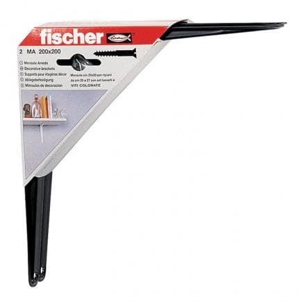FISCHER 509616 - Support d'étagère noir sous blister MA K NE