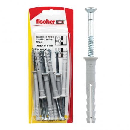 FISCHER 504508 - Cheville à percussion avec vis pré-assemblée sous blister N K