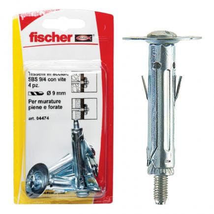 FISCHER 4472 - Cheville en acier avec crochet moyen sous blister SBS K