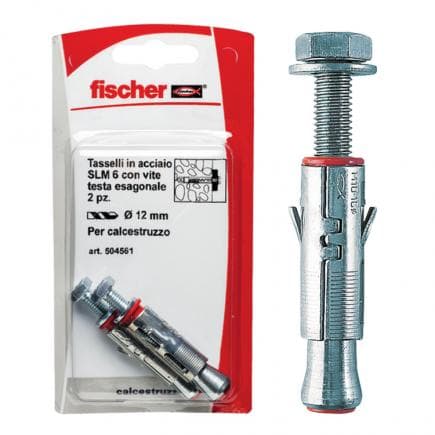 FISCHER 504561 - Cheville en acier avec vis à tête hexagonale sous blister SLM TE K