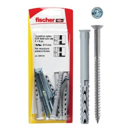 FISCHER 509150 - Cheville allongée avec vis à tête évasée sous blister SXR Z K
