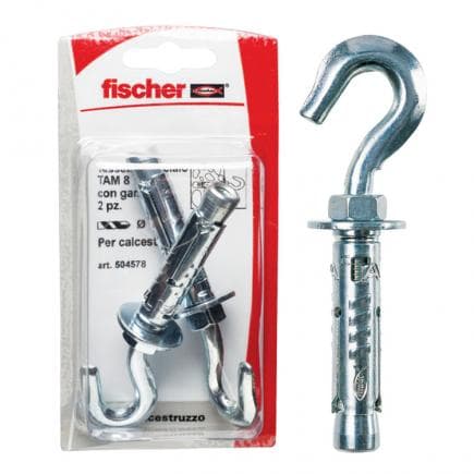FISCHER 504577 - Cheville en acier avec crochet sous blister TA M G K