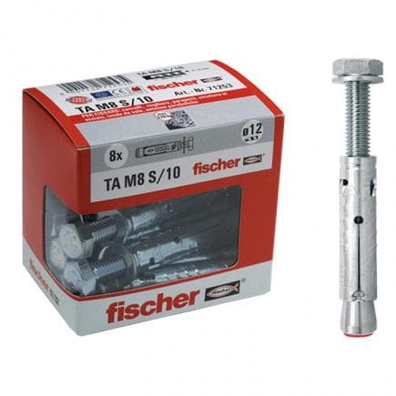FISCHER 71252 - Cheville en acier avec vis à tête hexagonale sous boîte TA M S Y