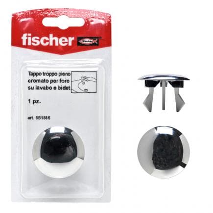 FISCHER 551885 - Bouchon de trop-plein chromé pour trou sur lavabos et bidets TTP K