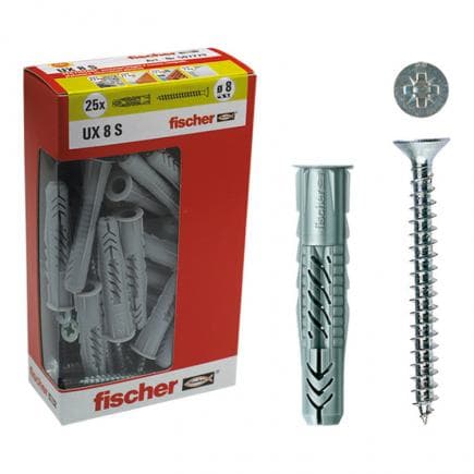 FISCHER 544144 - Cheville universelle en nylon avec vis sous boîte UX S Y