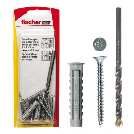 FISCHER 507234 - Cheville et foret à béton avec vis sous blister W 100 SX K