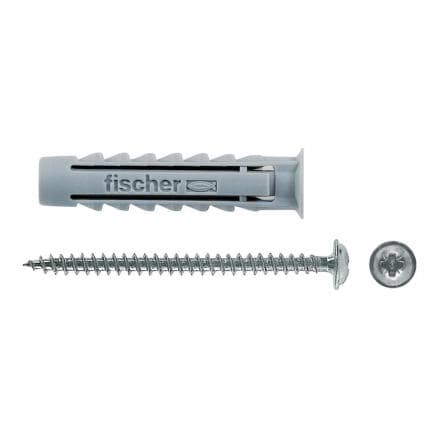 FISCHER 570032 - Cheville en nylon avec vis à tête cylindrique à aggloméré cruciforme SX SP