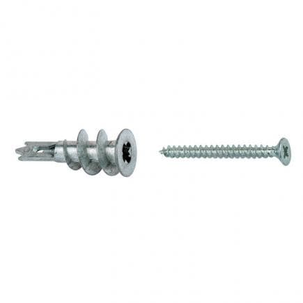 FISCHER 40432 - Cheville en métal avec vis à tête évasée plate pour plaque de plâtre GKM