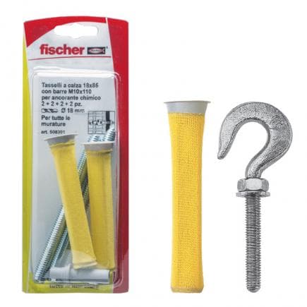 FISCHER 508303 - Cheville à chaussette avec crochet M8 FIS HN