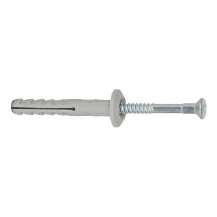 FISCHER 48795 - Cheville à percussion à bord large et vis évasée rehaussée en acier galvanisé N P