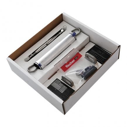 FISCHER 535804 - Kit plaque d'extrémité inox pour lignes murales ou inclinées