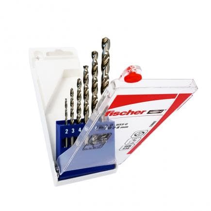 FISCHER 536602 - Jeu de 6 mèches pour perceuse en acier pour métal HSS-G