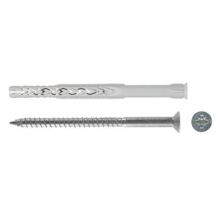 FISCHER 540207 - Cheville allongée en nylon avec vis à tête évasée plate Torx en acier galvanisé SXRL WT LS