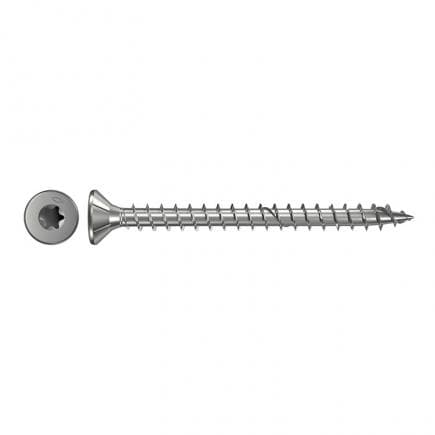 FISCHER 657002 - Vis à bois aggloméré en acier inox Torx à tête évasée plate et filetage complet FPF-ST A2F