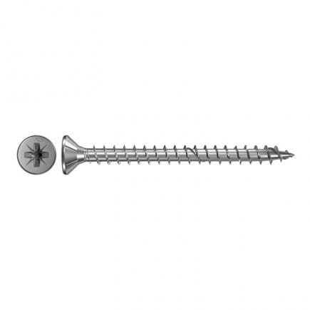 FISCHER 657138 - Vis à bois aggloméré en acier inox Pozidriv à tête évasée et filetage complet FPF-SZ A2F