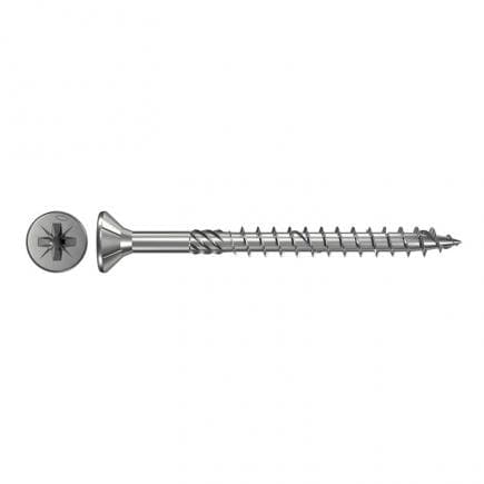 FISCHER 657235 - Vis à bois aggloméré en acier inox Pozidriv à tête évasée et filetage partiel FPF-SZ A2P