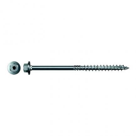 FISCHER 659407 - Vis de construction Torx à tête hexagonale, zingage blanc et filetage partiel FPF-HT ZPP