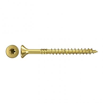 FISCHER 653512 - Vis à bois aggloméré jaune Torx à tête évasée et filetage partiel FPF-ST YZP