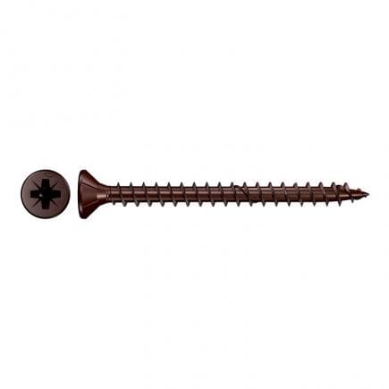 FISCHER 654150 - Vis à bois aggloméré bronzée Pozidriv à tête évasée et filetage complet FPF-SZ BUF