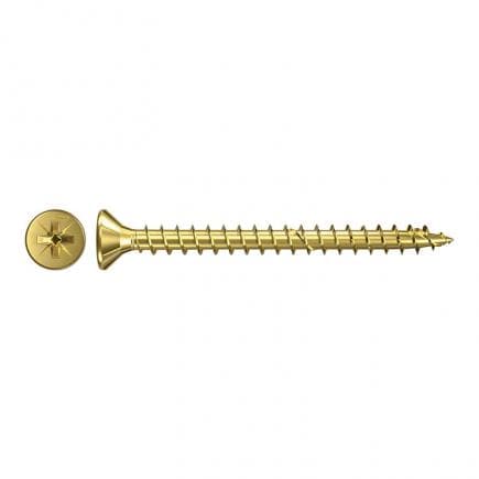 FISCHER 653003 - Pozidriv yellow galvanized chipboard screw with countersunk head and full thread FPF-SZ YZF