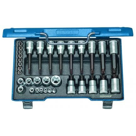 GEDORE 6129440 - Jeu de douilles Torx 1/2'' + 1/4'' (34 pcs.)