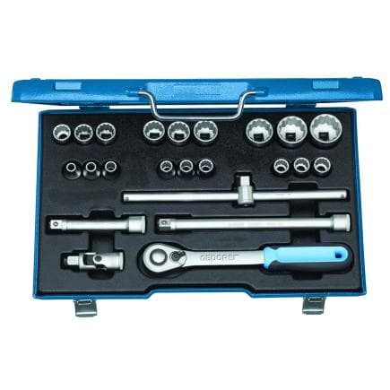 GEDORE 2545845 - Jeu de clés à douilles 1/2'' avec profil UD métrique (23 pcs.)