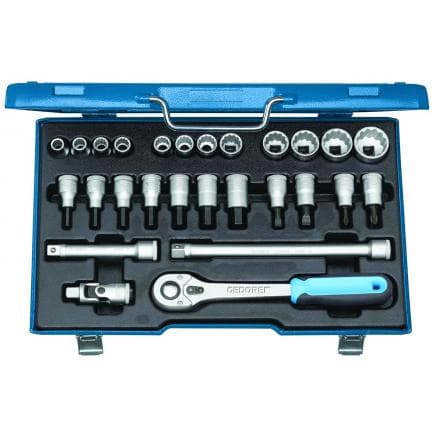GEDORE 6140090 - Jeu de clés à douilles 1/2'' avec profil UD métrique (27 pcs.)