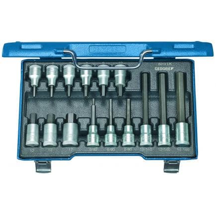 GEDORE 6129360 - Jeu de clés à douilles 1/2'' pour vis hexagonales métriques (15 pcs.)